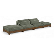 Turin 160" Green Chenille Fabric Upholstered 4pc. Modular Sofa
