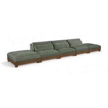 Turin 200" Green Chenille Fabric Upholstered 5pc. Modular Sofa