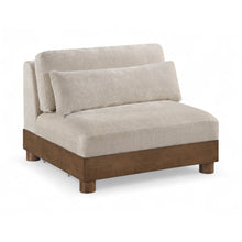 Turin Taupe Chenille Fabric Upholstered Modular Armless Chair