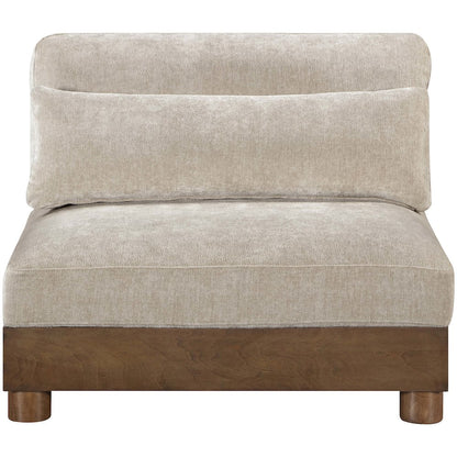 Turin Taupe Chenille Fabric Upholstered Modular Armless Chair