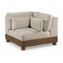 Turin Taupe Chenille Fabric Upholstered Modular Corner Chair