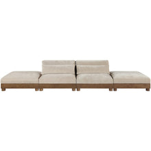 Turin 160" Taupe Chenille Fabric Upholstered 4pc. Modular Sofa