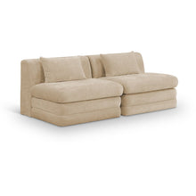 Stellar 76" Beige Chenille Fabric Upholstered 2pc. Modular Loveseat