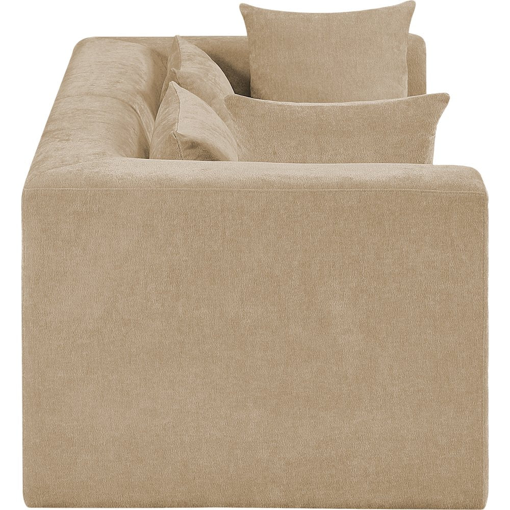 Stellar 76" Beige Chenille Fabric Upholstered 2pc. Modular Loveseat