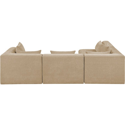 Stellar 114" Beige Chenille Fabric Upholstered 4Pc. Modular Sectional