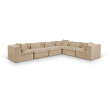 Stellar 152" Beige Chenille Fabric Upholstered 6Pc. Modular Sectional