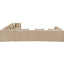 Stellar 152" Beige Chenille Fabric Upholstered 6Pc. Modular Sectional