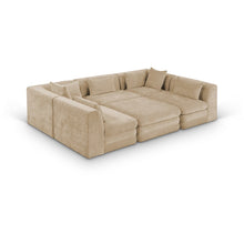 Stellar 114" Beige Chenille Fabric Upholstered 6Pc. Modular Sectional