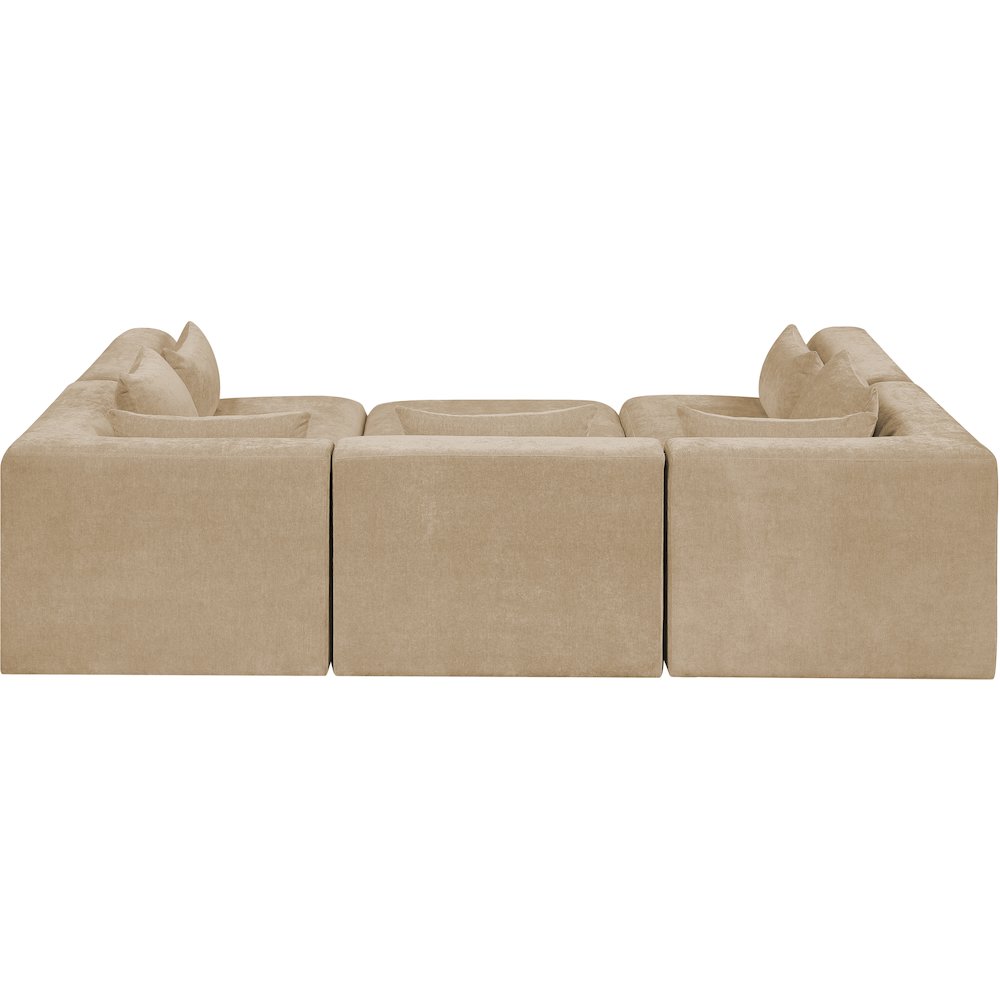 Stellar 114" Beige Chenille Fabric Upholstered 6Pc. Modular Sectional