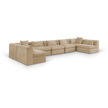 Stellar 190" Beige Chenille Fabric Upholstered 7Pc. Modular Sectional