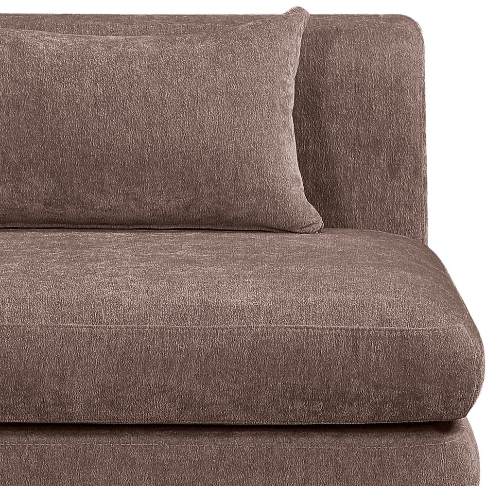 Stellar Brown Chenille Fabric Upholstered Modular Corner Chair