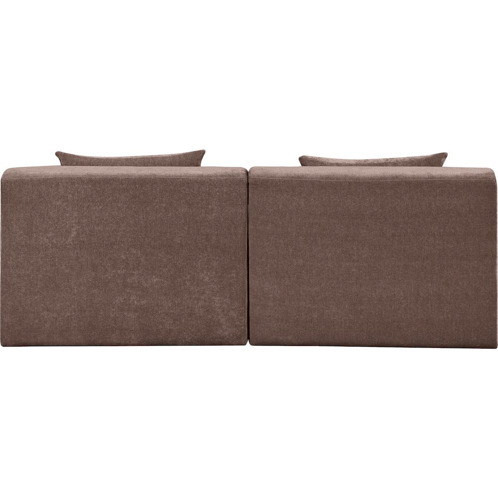 Stellar 76" Brown Chenille Fabric Upholstered 2pc. Modular Loveseat