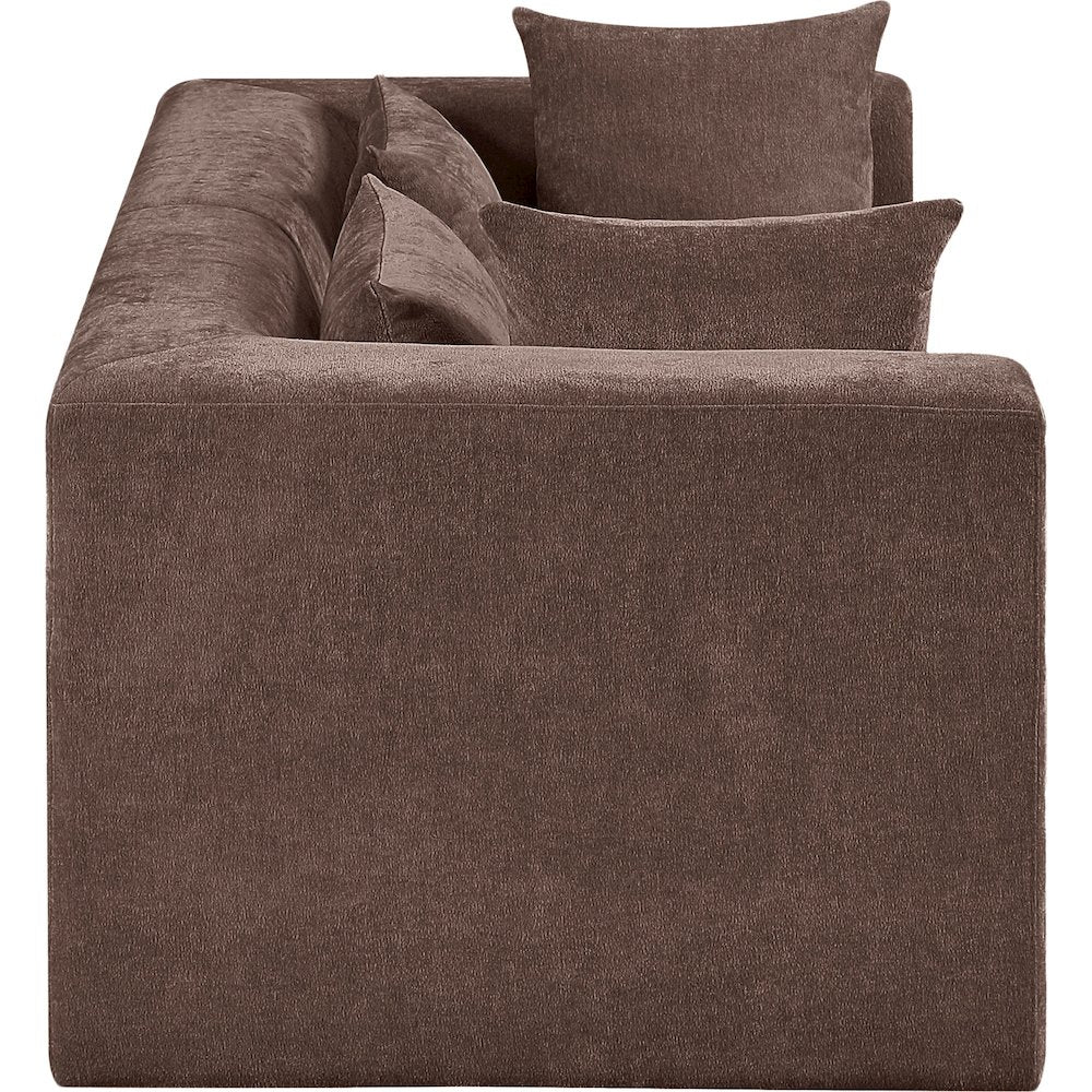 Stellar 76" Brown Chenille Fabric Upholstered 2pc. Modular Loveseat