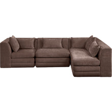 Stellar 114" Brown Chenille Fabric Upholstered 4Pc. Modular Sectional