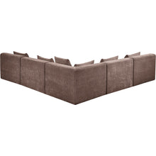 Stellar 114" Brown Chenille Fabric Upholstered 5Pc. Modular Sectional