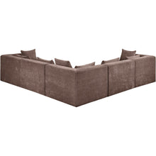 Stellar 114" Brown Chenille Fabric Upholstered 5Pc. Modular Sectional
