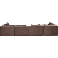 Stellar 152" Brown Chenille Fabric Upholstered 6Pc. Modular Sectional