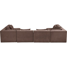 Stellar 152" Brown Chenille Fabric Upholstered 6Pc. Modular Sectional