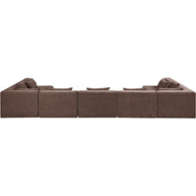 Stellar 190" Brown Chenille Fabric Upholstered 7Pc. Modular Sectional