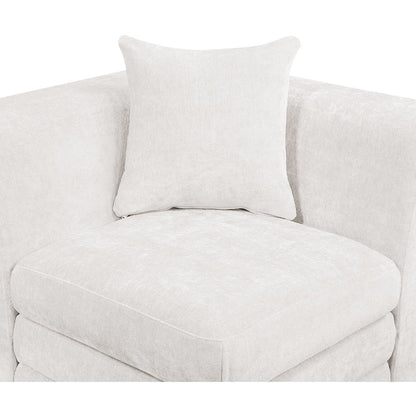 Stellar 76" Cream Chenille Fabric Upholstered 2pc. Modular Loveseat