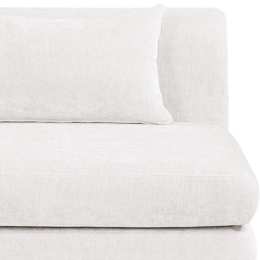 Stellar 152" Cream Chenille Fabric Upholstered 5Pc. Modular Sectional