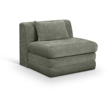 Stellar Green Chenille Fabric Upholstered Modular Armless Chair