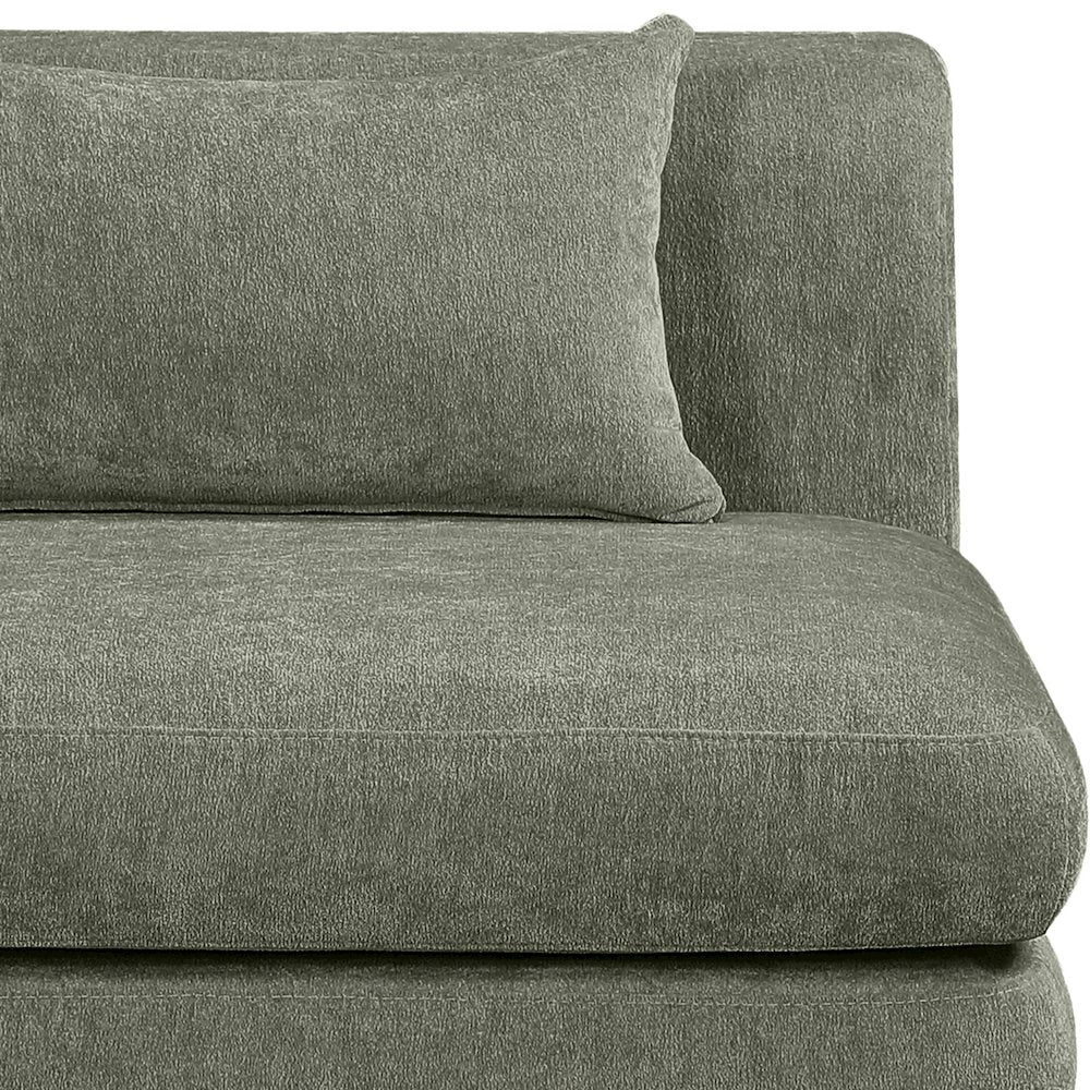 Stellar Green Chenille Fabric Upholstered Modular Corner Chair