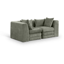 Stellar 76" Green Chenille Fabric Upholstered 2pc. Modular Loveseat