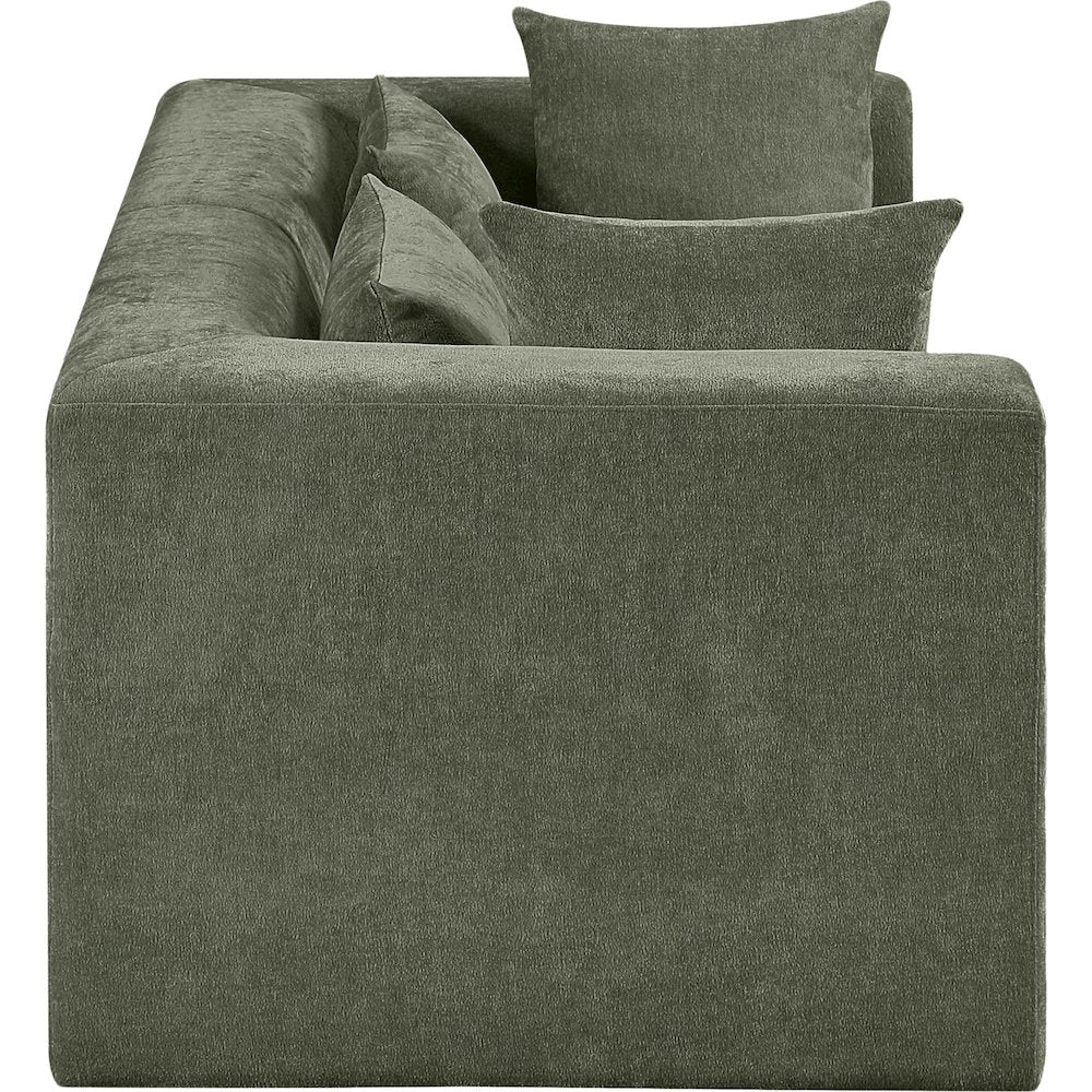 Stellar 76" Green Chenille Fabric Upholstered 2pc. Modular Loveseat