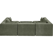 Stellar 114" Green Chenille Fabric Upholstered 6Pc. Modular Sectional