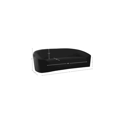 Riley Black Velvet Sofa
