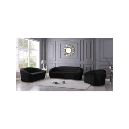 Riley Black Velvet Sofa