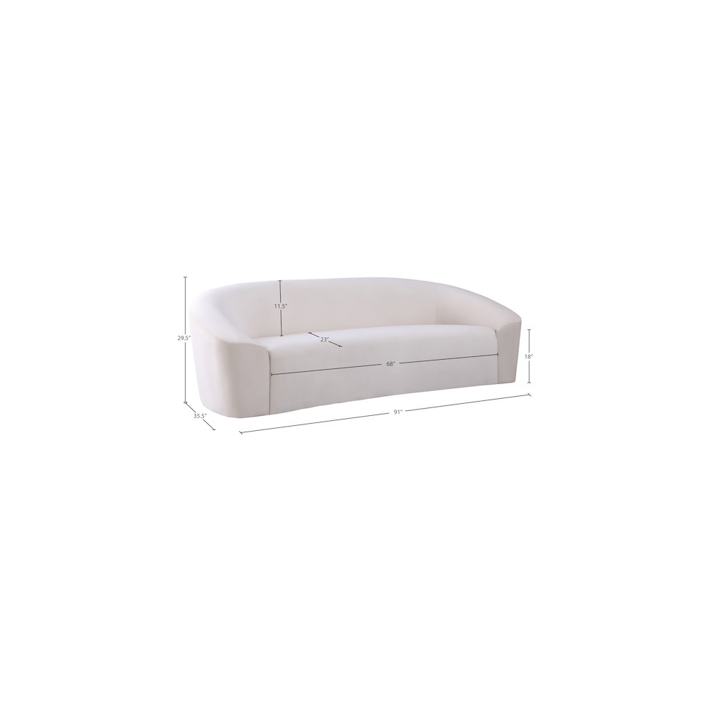 Riley Cream Velvet Sofa