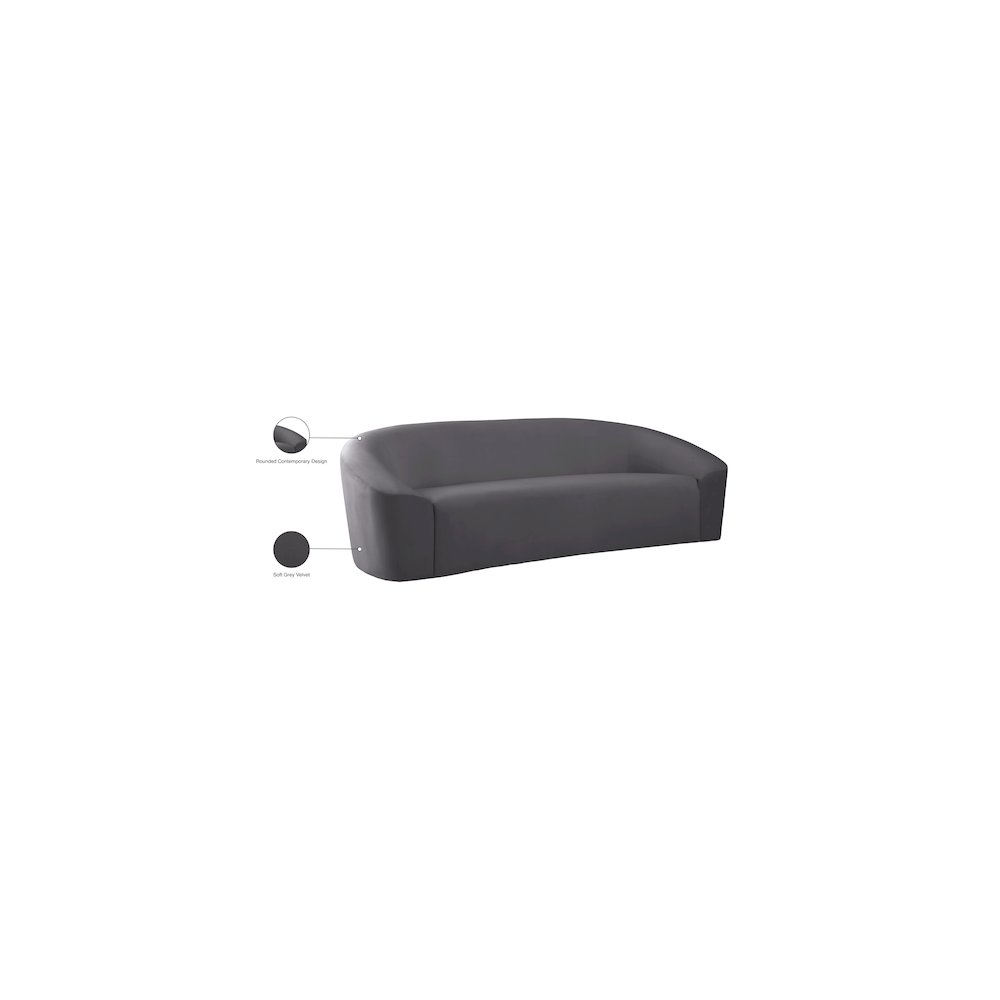 Riley Grey Velvet Sofa