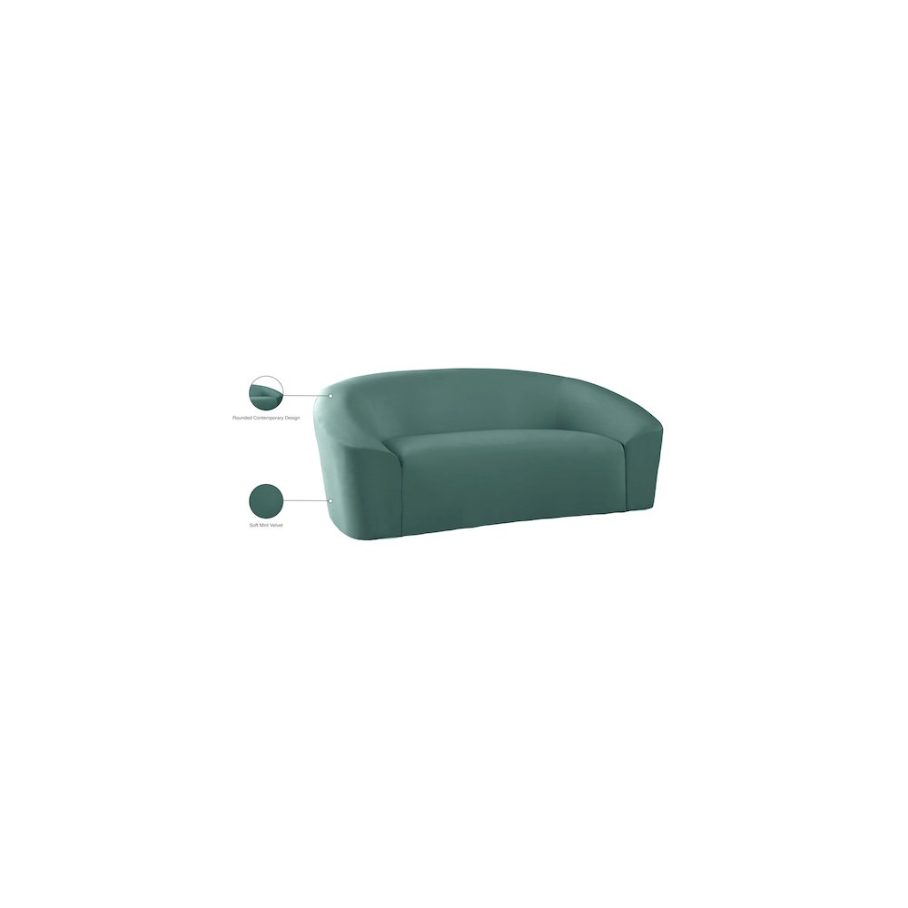 Riley Mint Velvet Loveseat