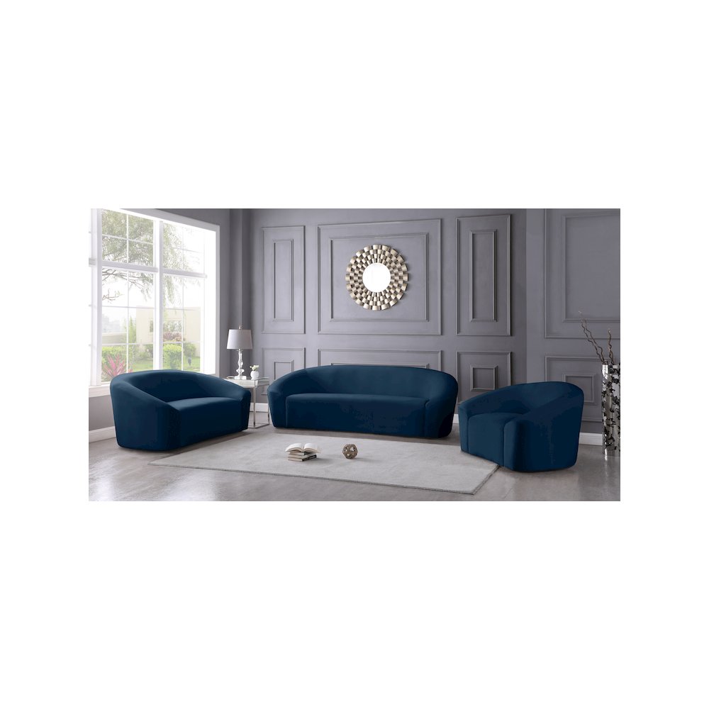 Riley Navy Velvet Sofa