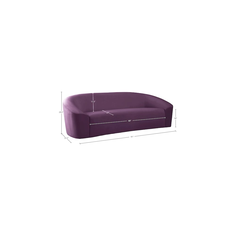 Riley Purple Velvet Sofa