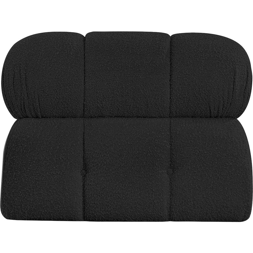 Ames Black Boucle Fabric Armless