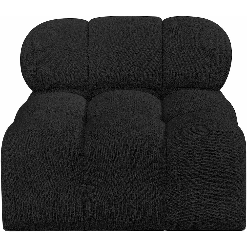 Ames Black Boucle Fabric Armless