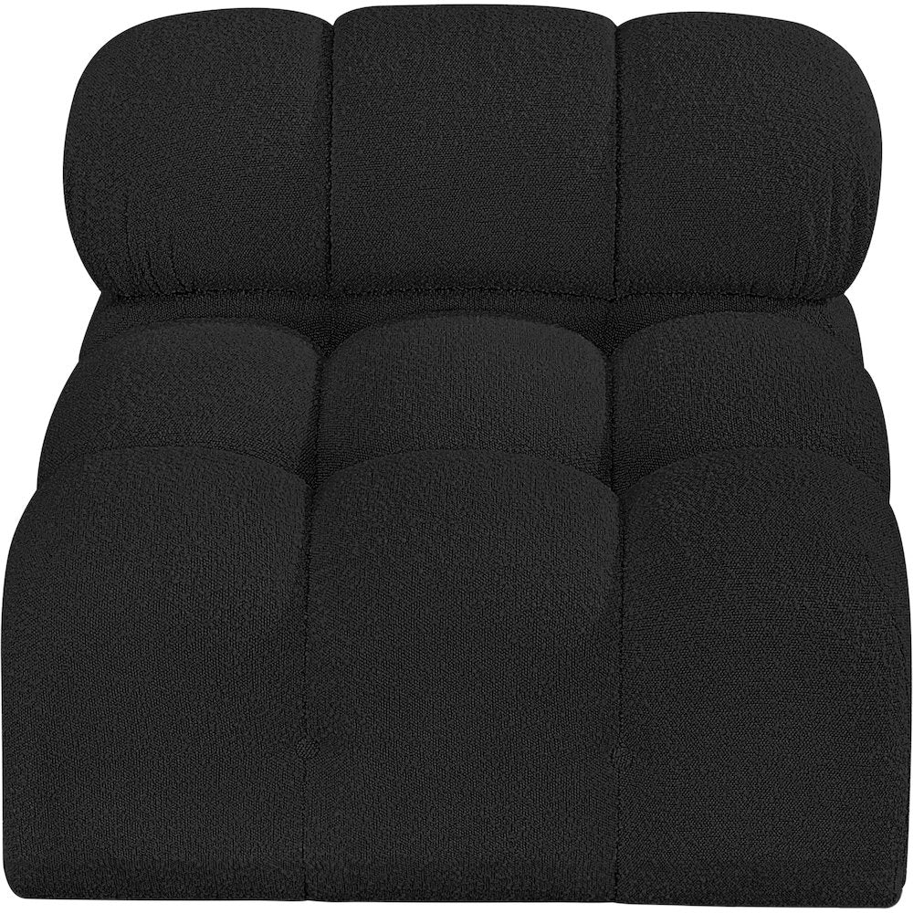 Ames Black Boucle Fabric Armless