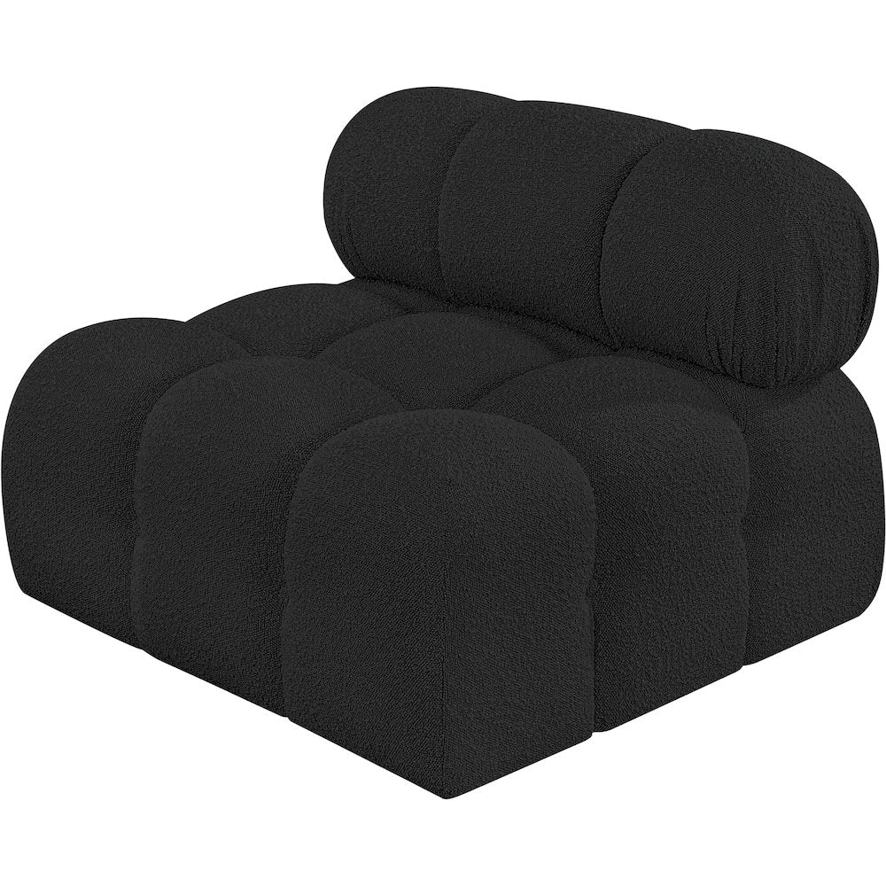 Ames Black Boucle Fabric Armless