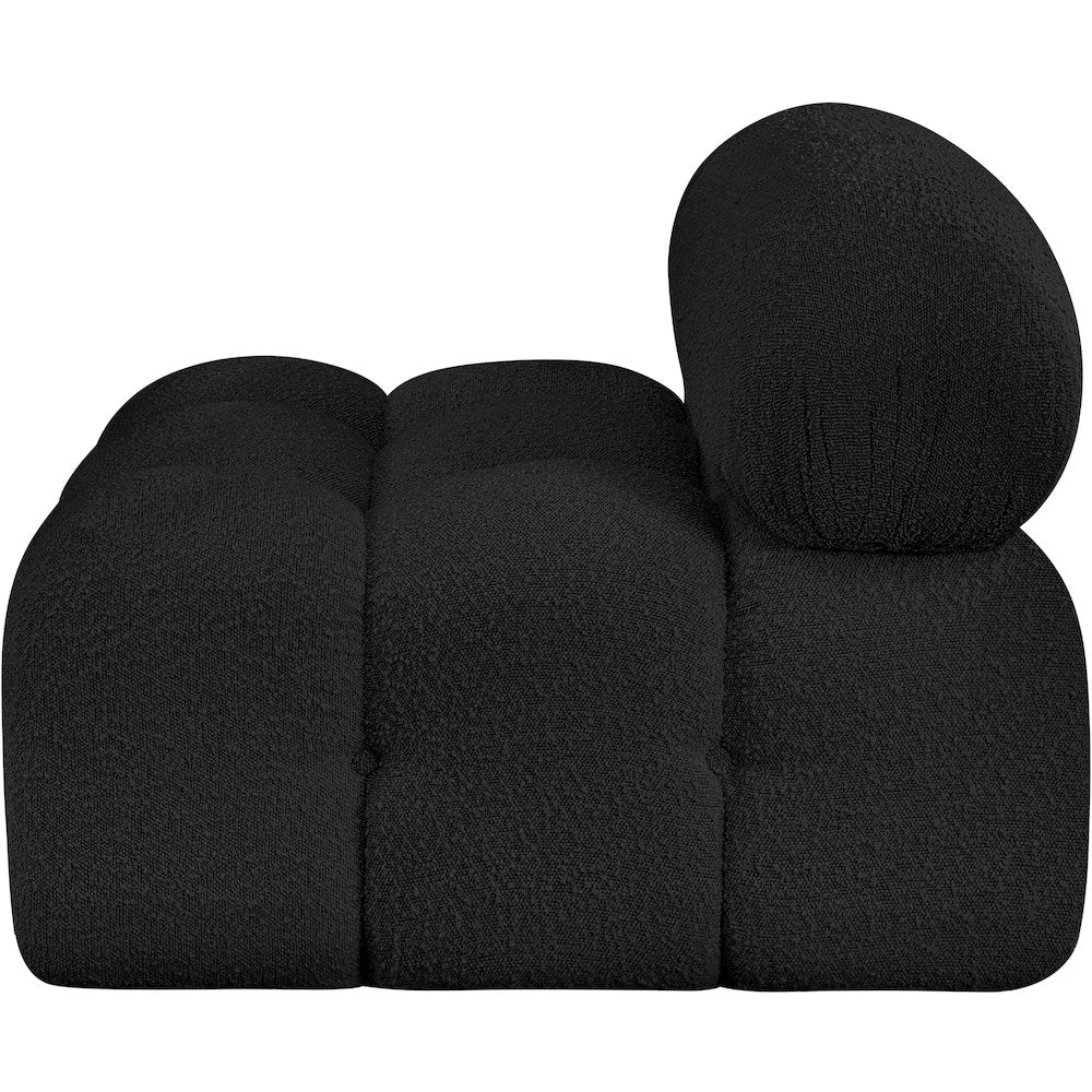 Ames Black Boucle Fabric Armless