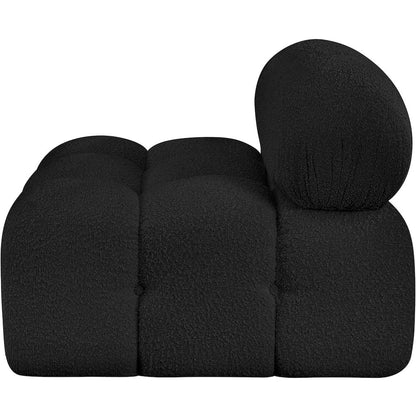 Ames Black Boucle Fabric Armless