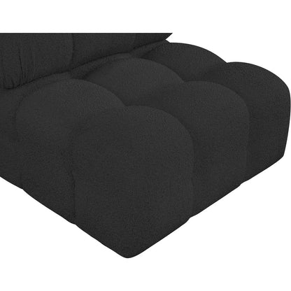 Ames Black Boucle Fabric Armless