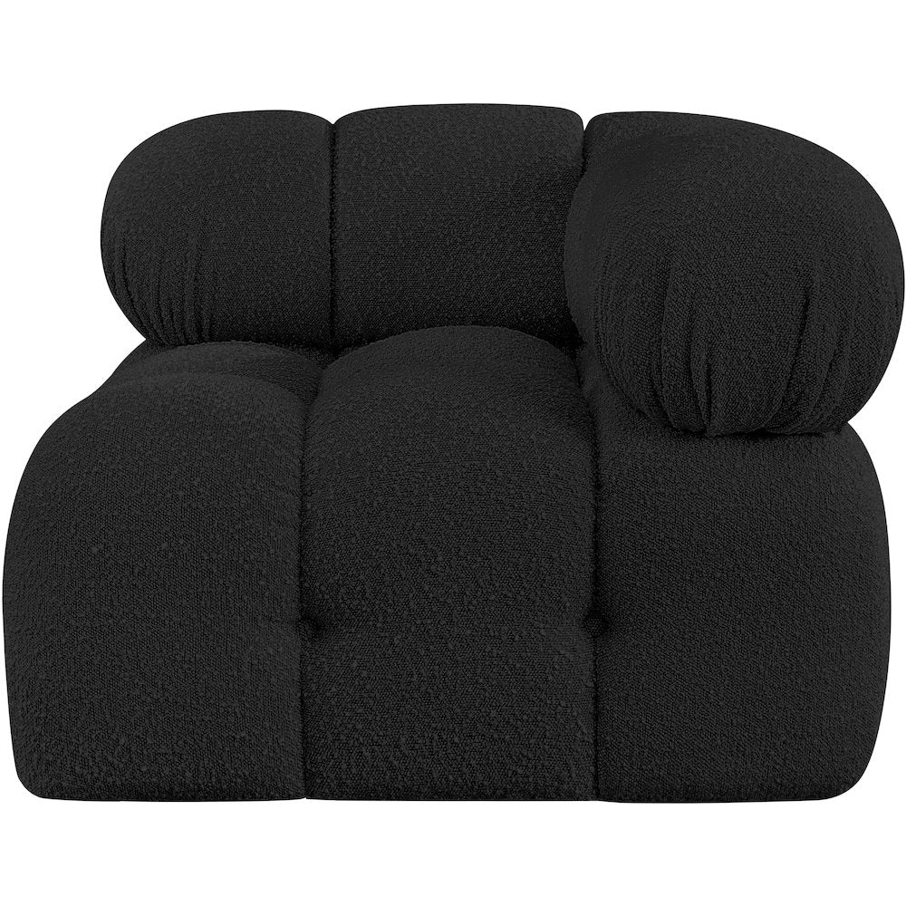 Ames Black Boucle Fabric Corner