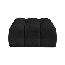Ames Black Boucle Fabric Ottoman