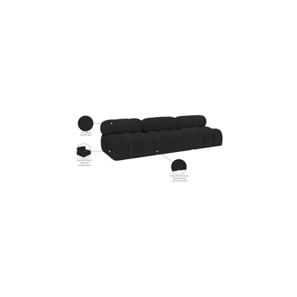 Ames Black Boucle Fabric Modular Sofa