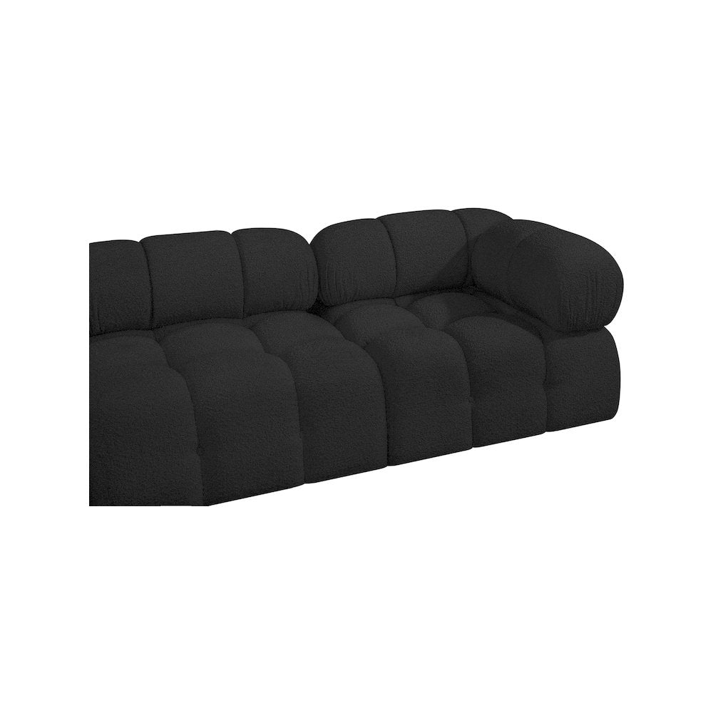 Ames Black Boucle Fabric Modular Sofa