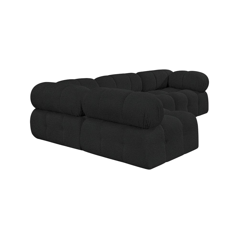 Ames Black Boucle Fabric Modular Sectional