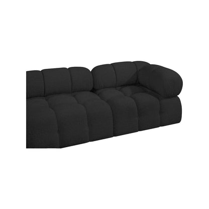 Ames Black Boucle Fabric Modular Sectional